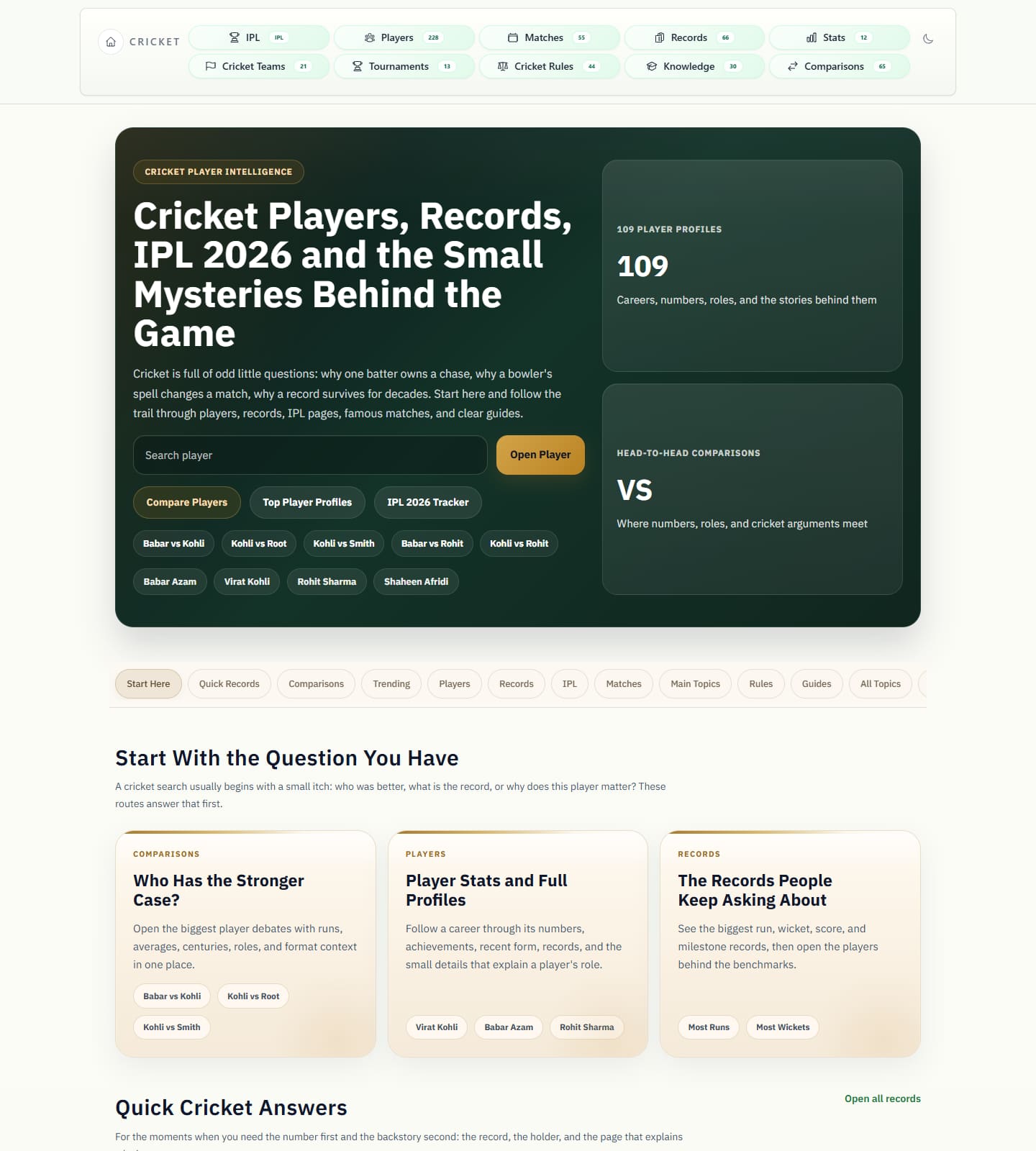 Khel Today homepage, editorial discovery layout